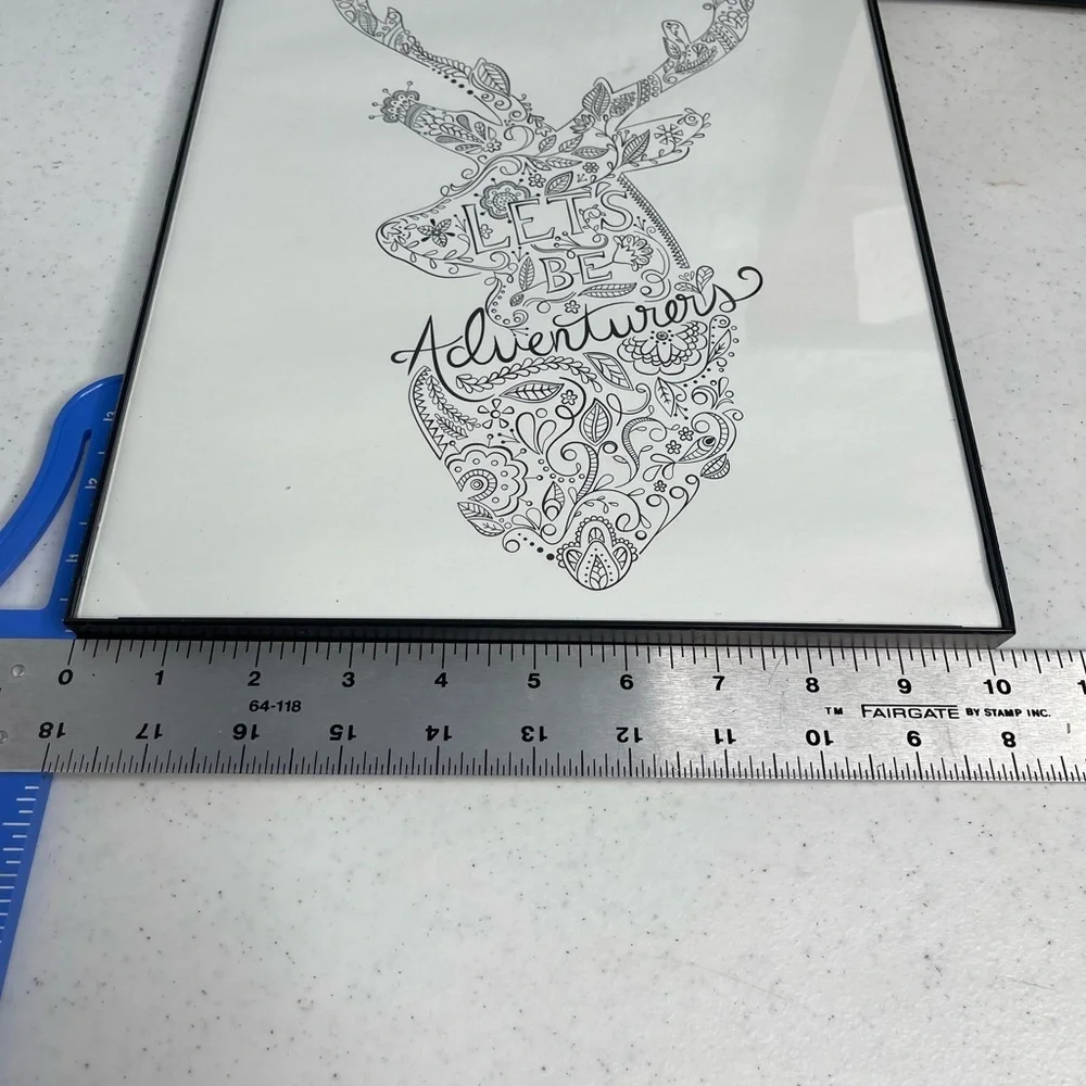 Mainstays Adult coloring wall art with glass frame 13x10 Deer print with message